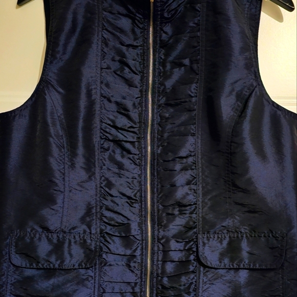 Chico's Women's Blue Full Zip Vest sz 1 (Medium) - Picture 4 of 6